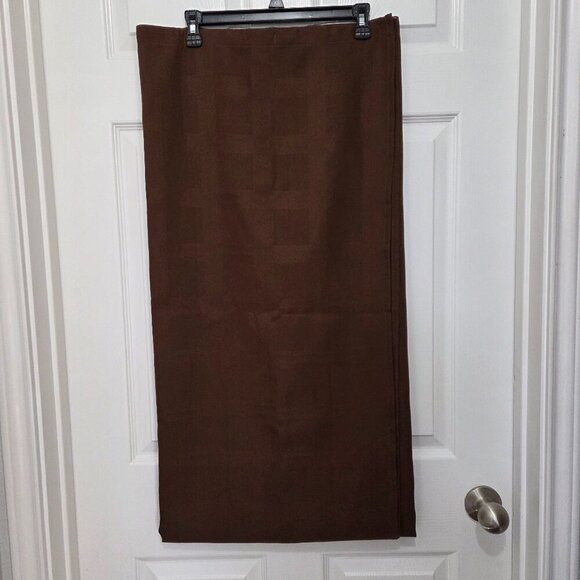 Ex-Cell Home Fashions Brown Square Design Shower Curtain - Picture 1 of 4